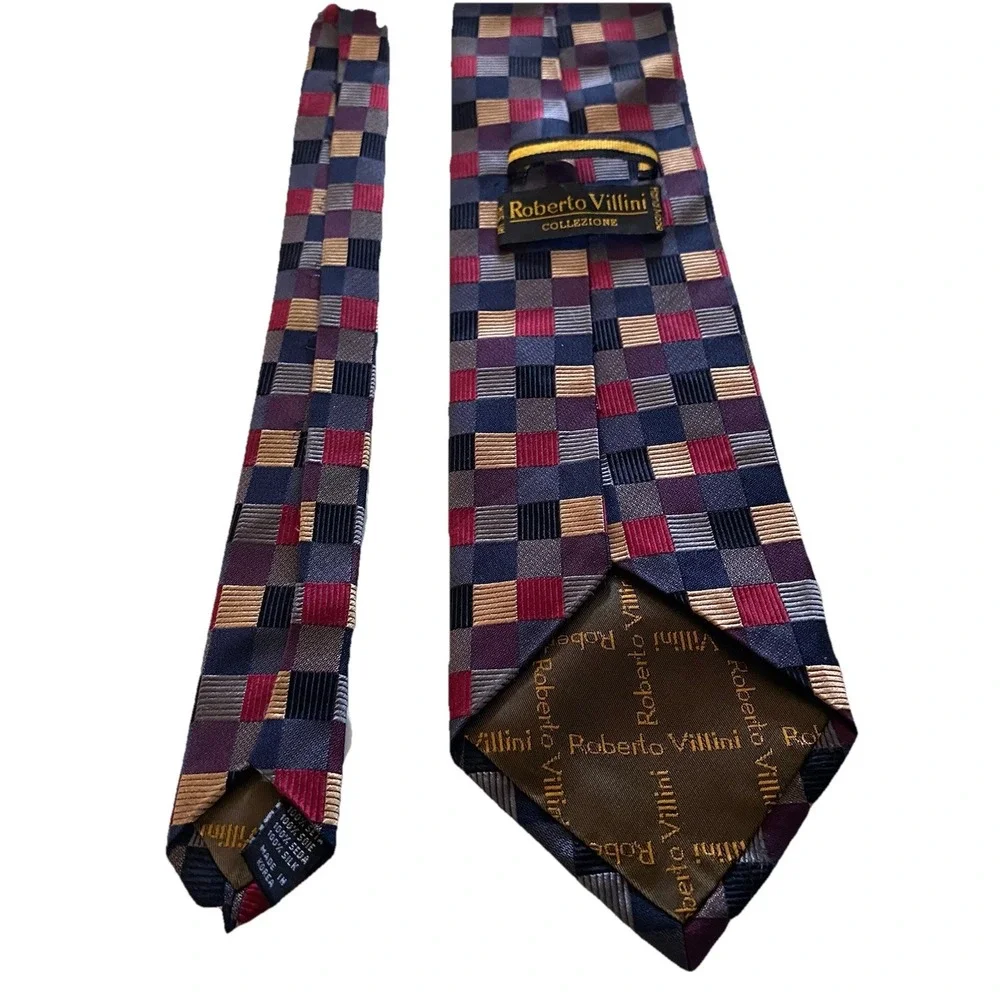 Roberto‎ Villini Mens Formal Neck Tie Multicolor 58